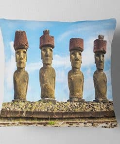 Fundas de cojín para sofá cama con diseño de retrato 'Moai