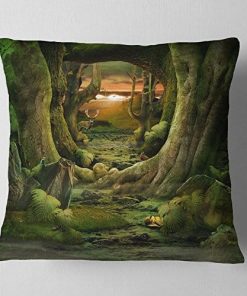 Almohada Moderna 'Túnel del Paraíso Verde' Paisaje