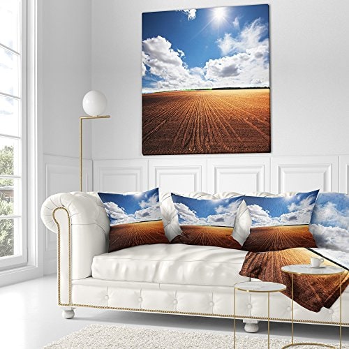 Almohada de decoración de campo expansivo bajo nubes - Imagen 3