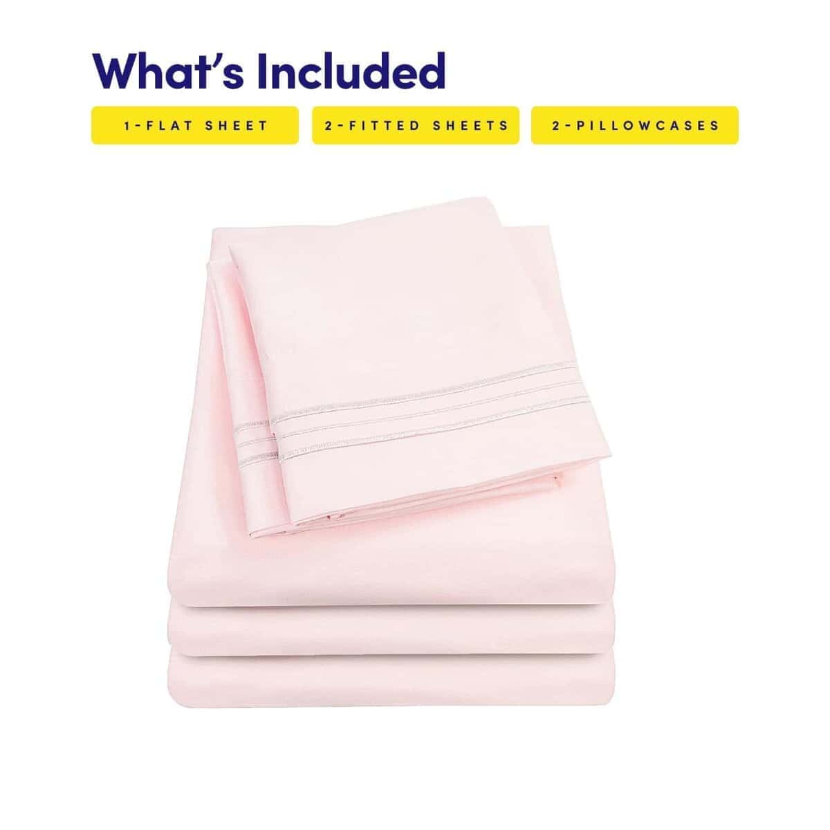 Juego de Sábanas Divididas 1500 Supreme -Rosa Pálido - Imagen 4