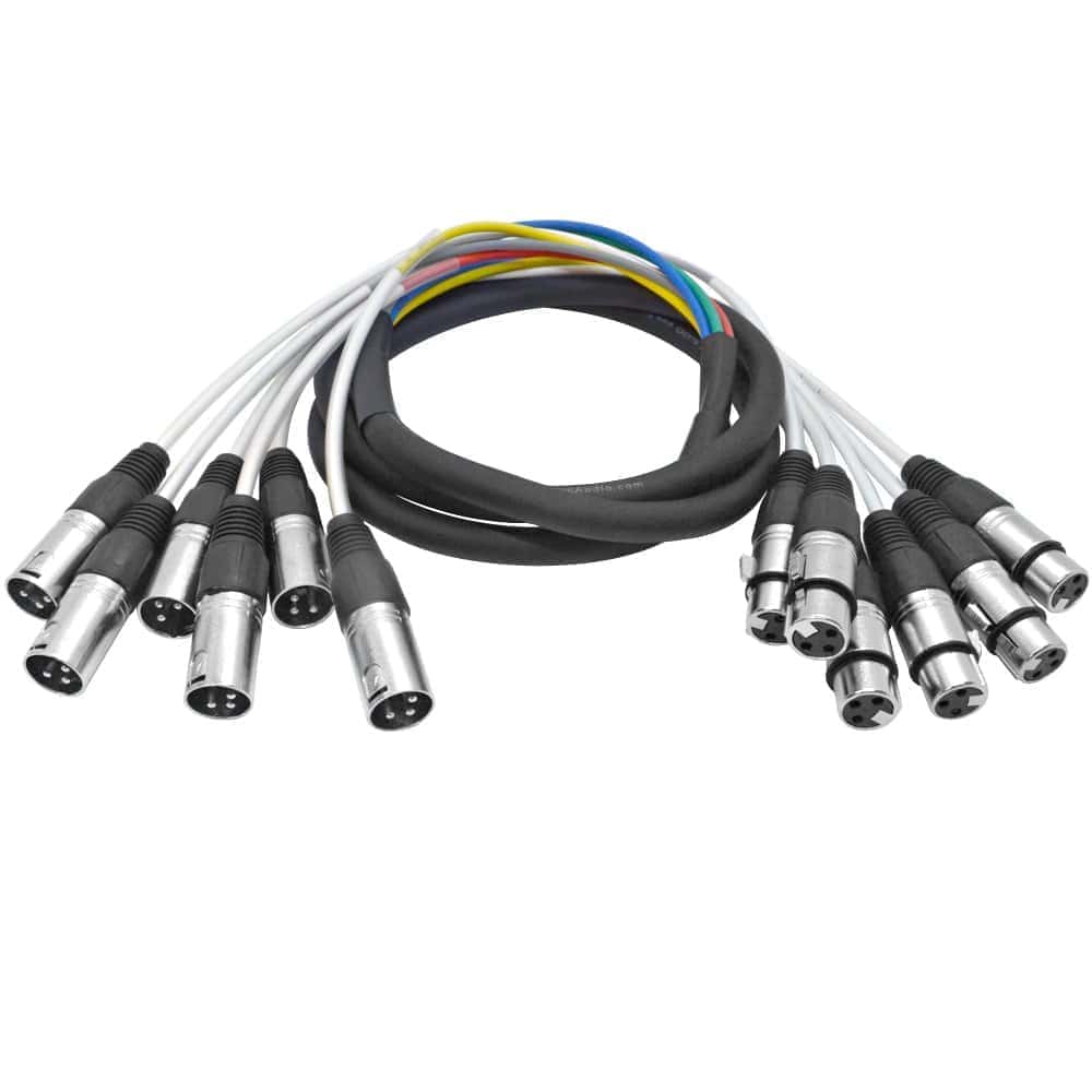 Seismic Audio - Cable Serpiente de 6 Canales XLR de Colores