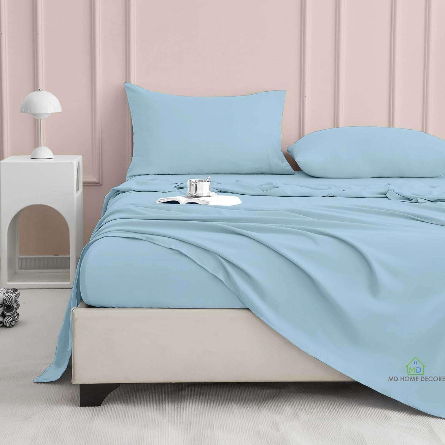 Juego de sábanas de lujo para hotel, tamaño queen 4 piezas,