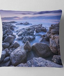 Designart Rocosa Orilla Azul en la Mañana' Moderna Lanzar