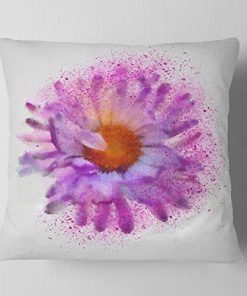 Cojín de Designart de Flor de Acuarela Morada Grande para