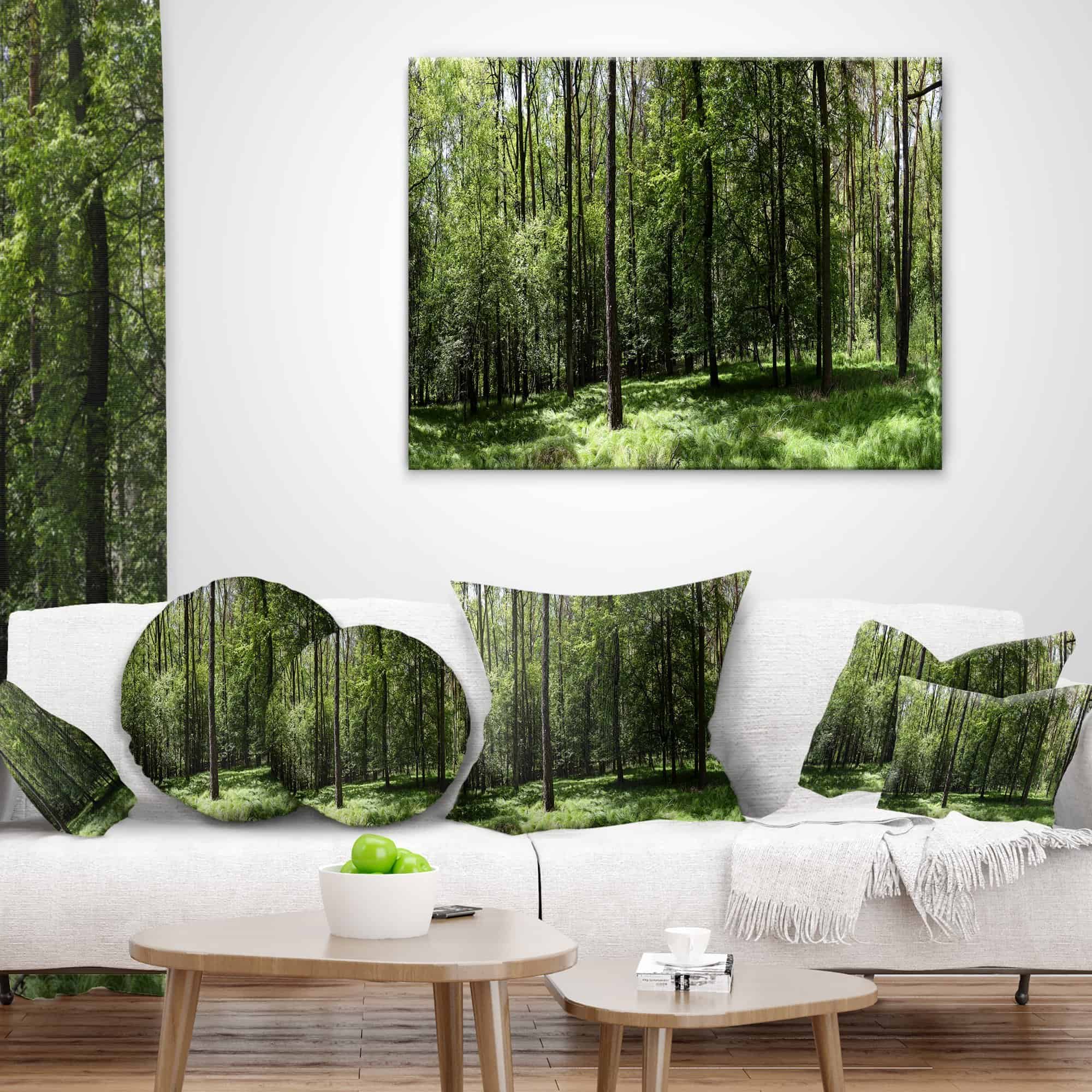 Designart Wild Green Panorama' Funda de Cojín de Bosque - Imagen 4