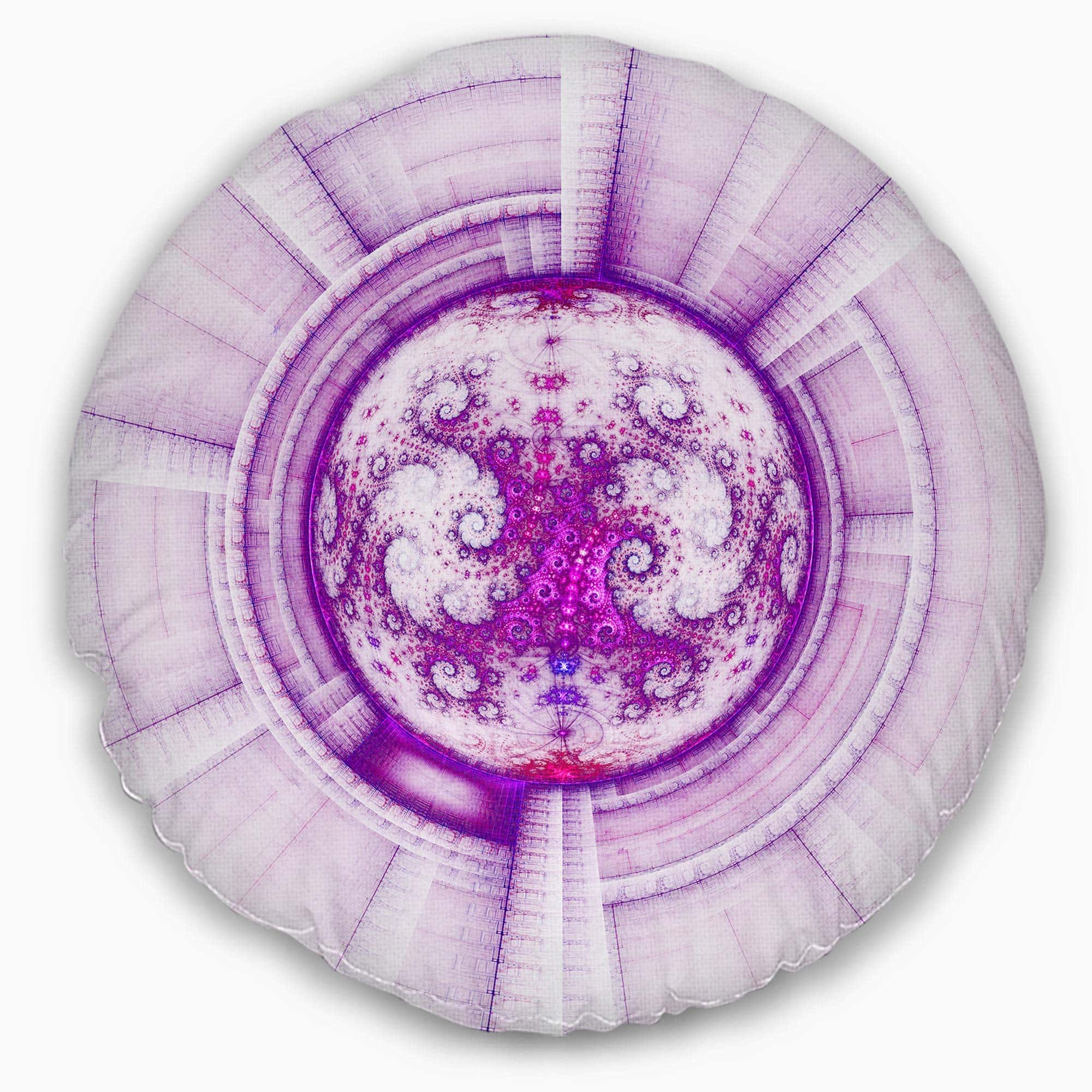 Designart Glowing Bright Purple Fractal Flower' Abstract