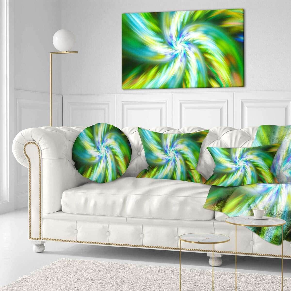 Almohada Decorativa con Diseño de Pétalos de Flores Verdes - Imagen 3