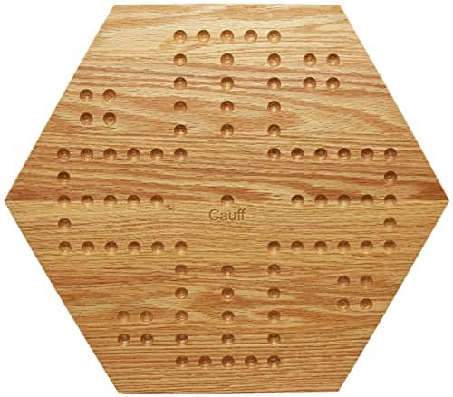 Tablero de Juego de Canicas de Roble Macizo de Doble Cara - Imagen 4