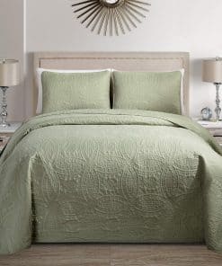 Mk Collection Juego de Cubrecama Acolchado con Relieve -