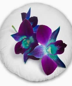 Almohada Decorativa 'Orquídea Morada Profunda Blanca',
