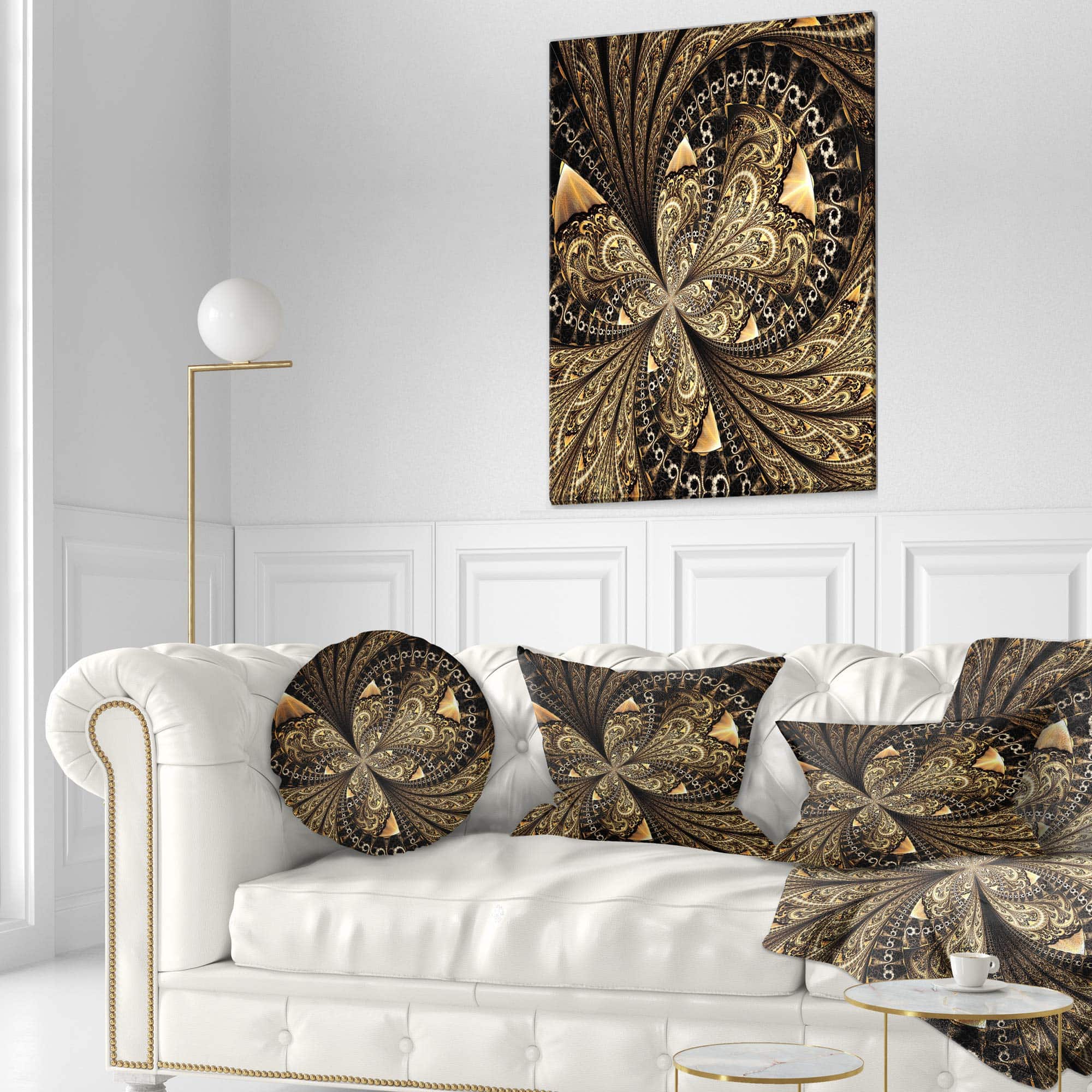 Diseño Arte Marrón Fractal Patrón de Flor Digital Funda de - Imagen 3