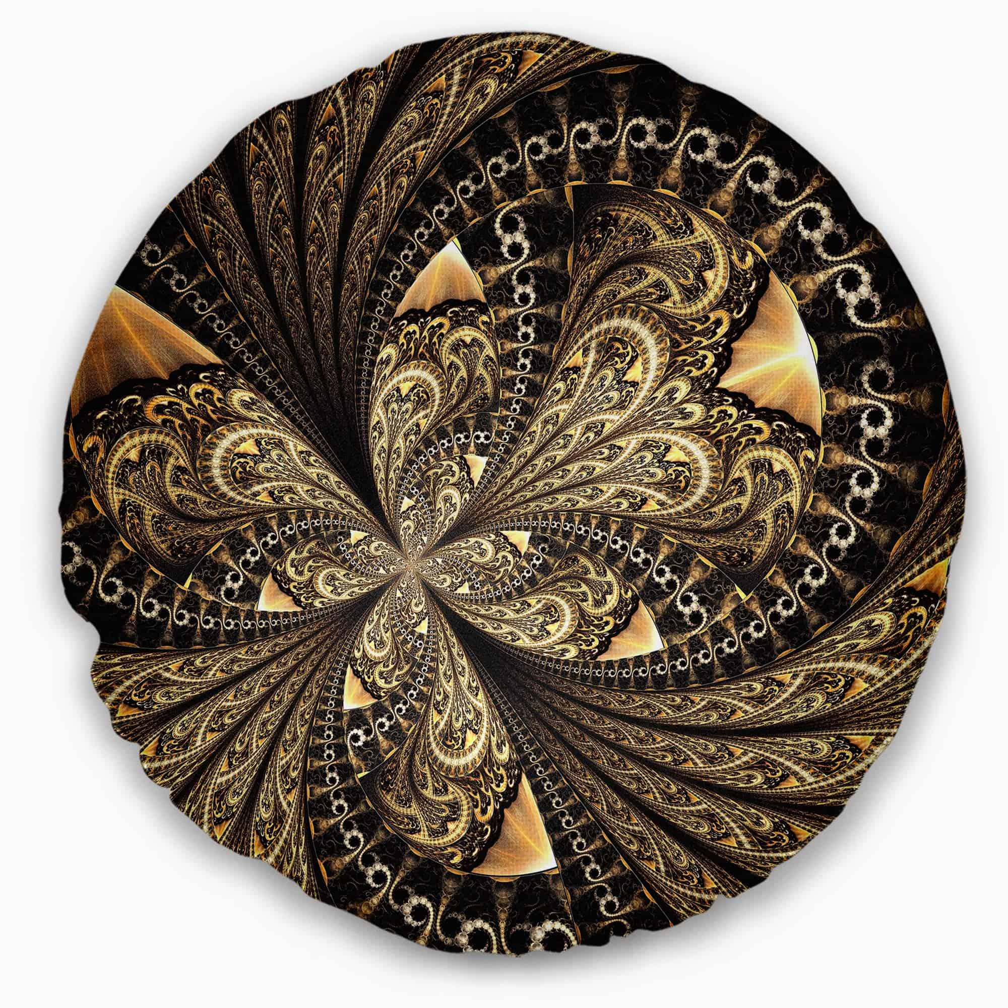 Diseño Arte Marrón Fractal Patrón de Flor Digital Funda de