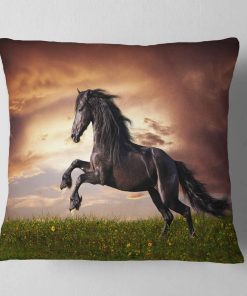 Diseño Arte Caballo Friesian Negro Galop - Funda de