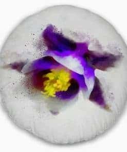 Almohada decorativa para sala con flores azules y estigma