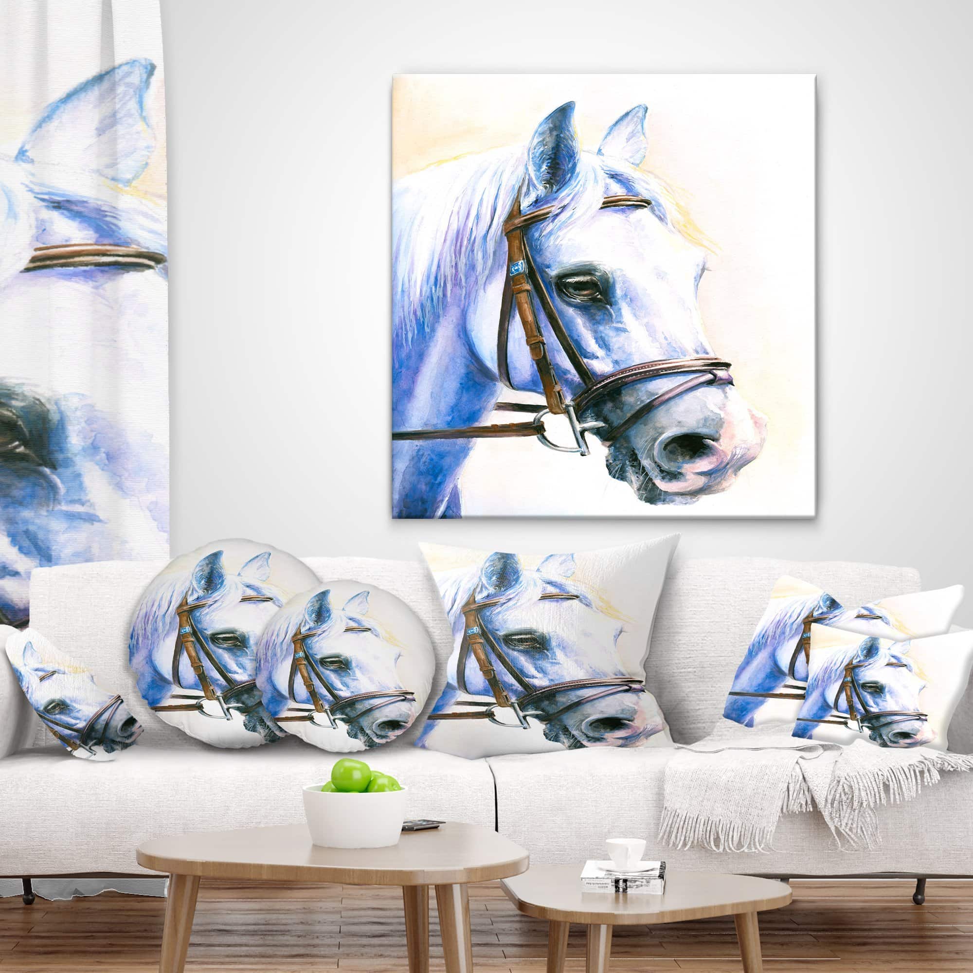 Almohada Decorativa 'Caballo Azul con Brida' Abstracta para - Imagen 4