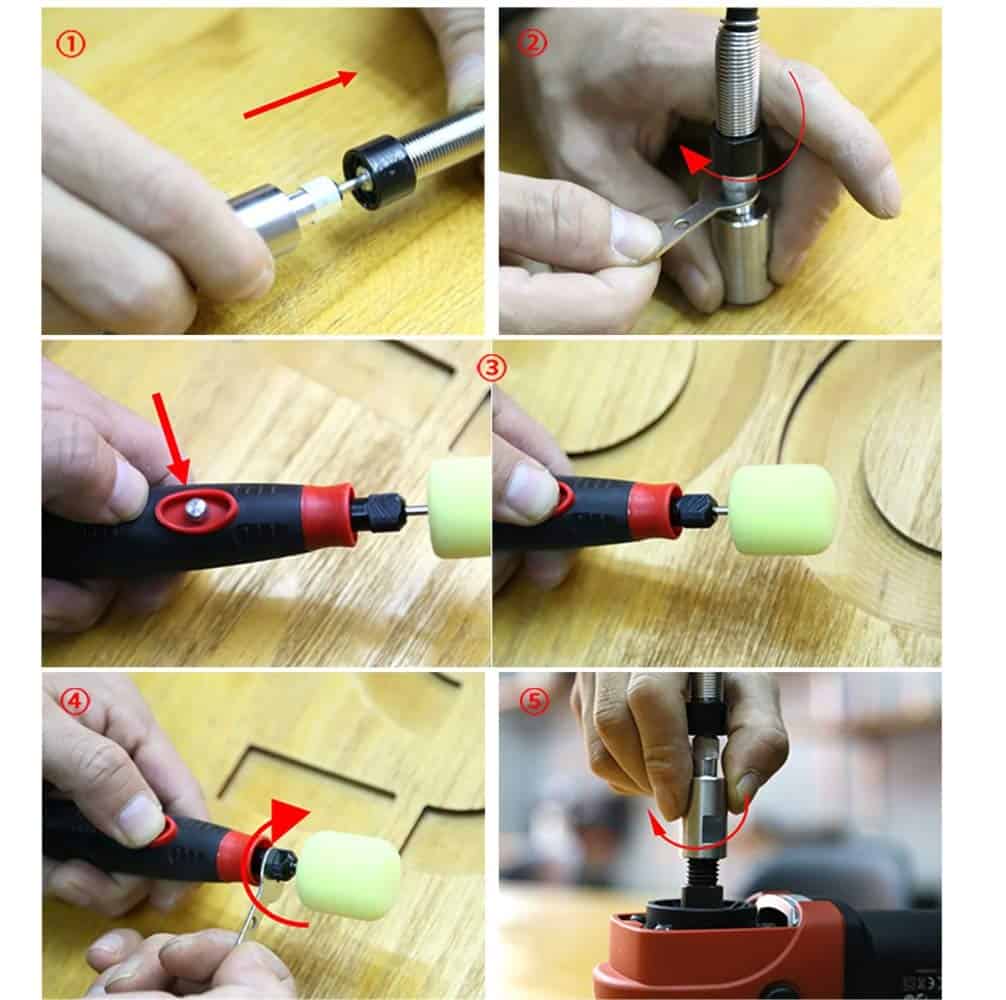 SGCB 41PCS Potente Mini Pulidora de Detalles 5/8" Rosca - Imagen 9