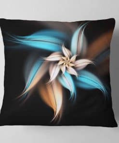 Almohada de Tiro Decorativa Floral 'Flor Fractal' Azul