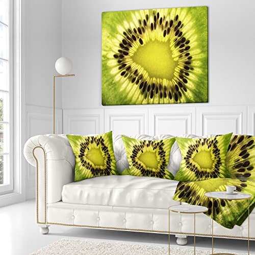 Almohadas decorativas con semillas verdes de kiwi y patrón - Imagen 3