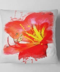 Almohada decorativa Designart Bright Red Lily Art' Floral