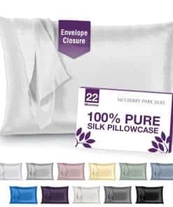 Funda de Almohada de Seda 100% Mulberry Park -Blanco