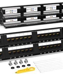Panel de conexiones AMPCOM Premium Series CAT6 de 48