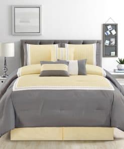 Juego de Edredón de Microfibra de 7 Piezas en Bloques de