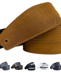 Correa de guitarra de cuero acolchado de grano completo