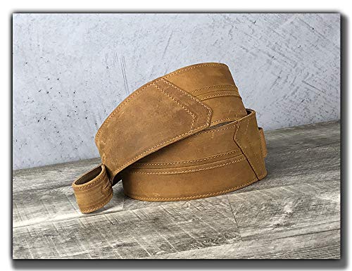 Correa de guitarra de cuero acolchado de grano completo - Imagen 6