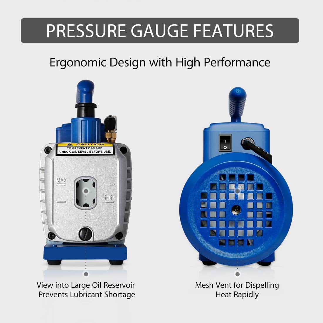 VIVOHOME 110V 1/4 HP 3.5 CFM Bomba de Vacío de Paleta - Imagen 5