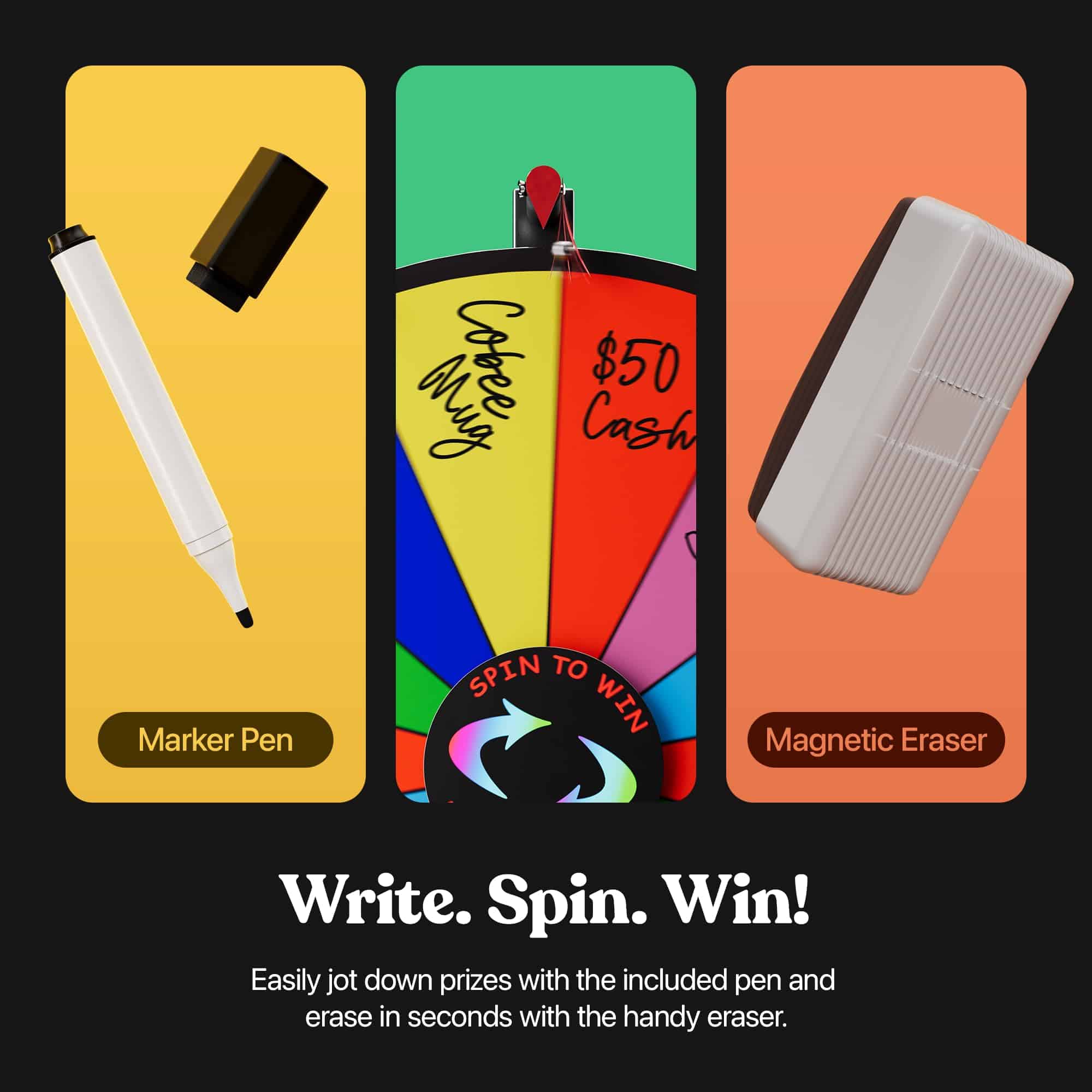 Ruleta de Premios Giratoria de 18 Pulgadas - 14 Espacios - Imagen 3