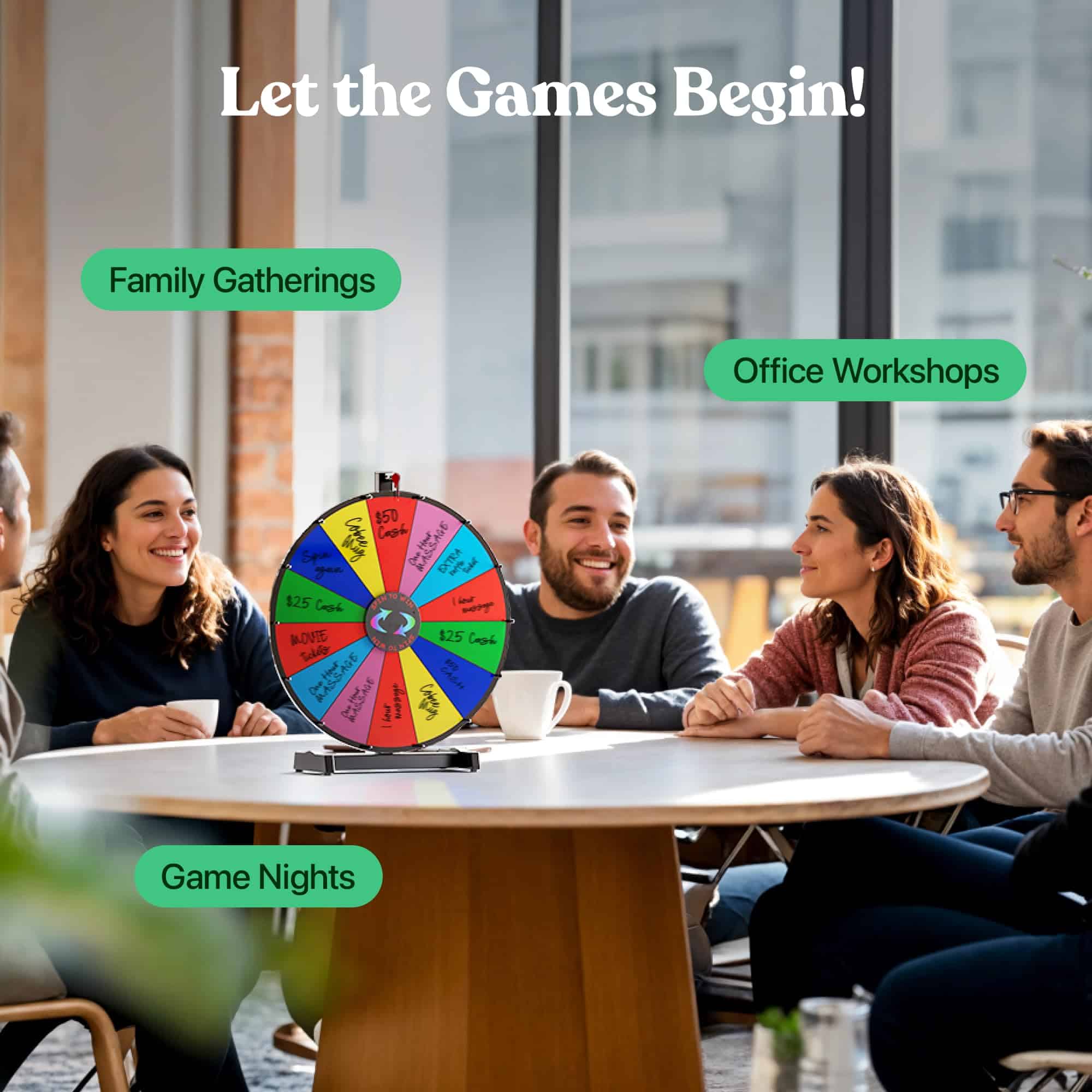 Ruleta de Premios Giratoria de 18 Pulgadas - 14 Espacios - Imagen 6