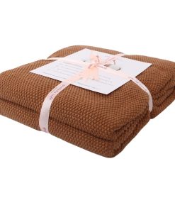 Manta de Tiro Adory Sweety Moss Stitch Color Café Suave