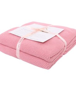 Manta de Lana Adory Sweety Moss Stitch Sólida, Suave para