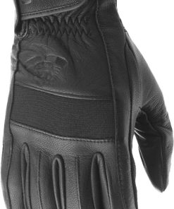Guantes de Cuero Completo para Motocicleta -Negro