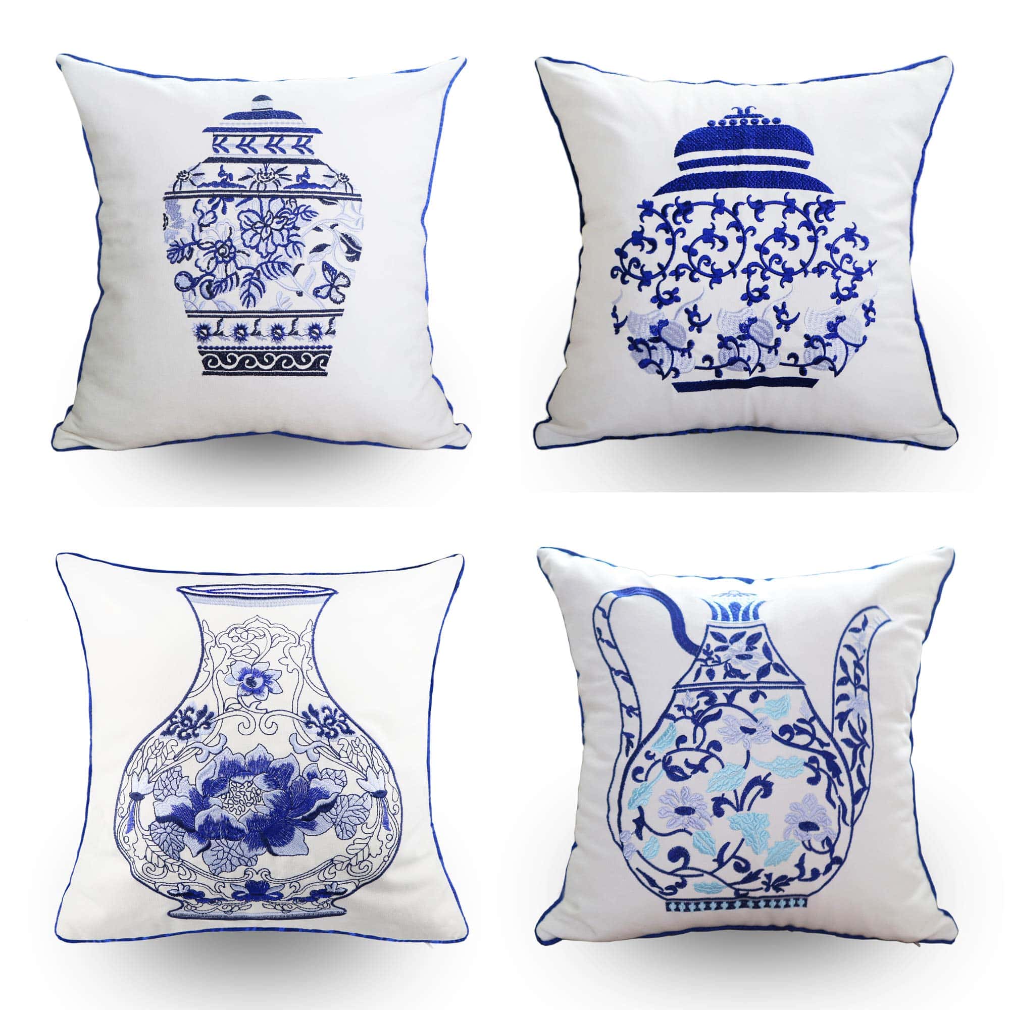 Funda de cojín bordado Hodeco 18x18 Decoración del hogar