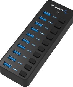 Concentrador USB SABRENT de 10 Puertos 60W con