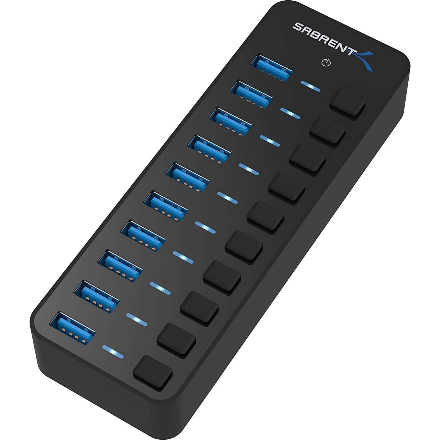 Concentrador USB SABRENT de 10 Puertos 60W con