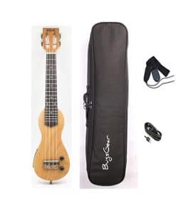 Ukelele eléctrico sólido portátil para conciertos de viajes