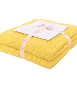 Manta de Lana Adory Sweety Moss Stitch Solid Suave para