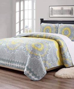 Edredón Acolchado de Tamaño Completo/Queen de 3 Piezas