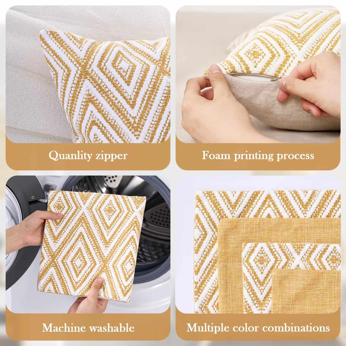 Juego de 4 Fundas de Cojín Decorativas con Diseño - Imagen 5