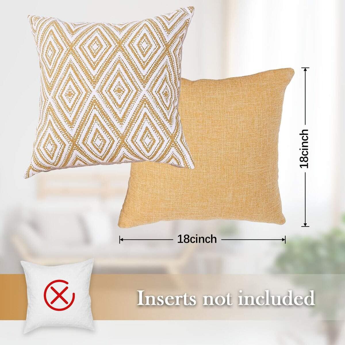 Juego de 4 Fundas de Cojín Decorativas con Diseño - Imagen 4