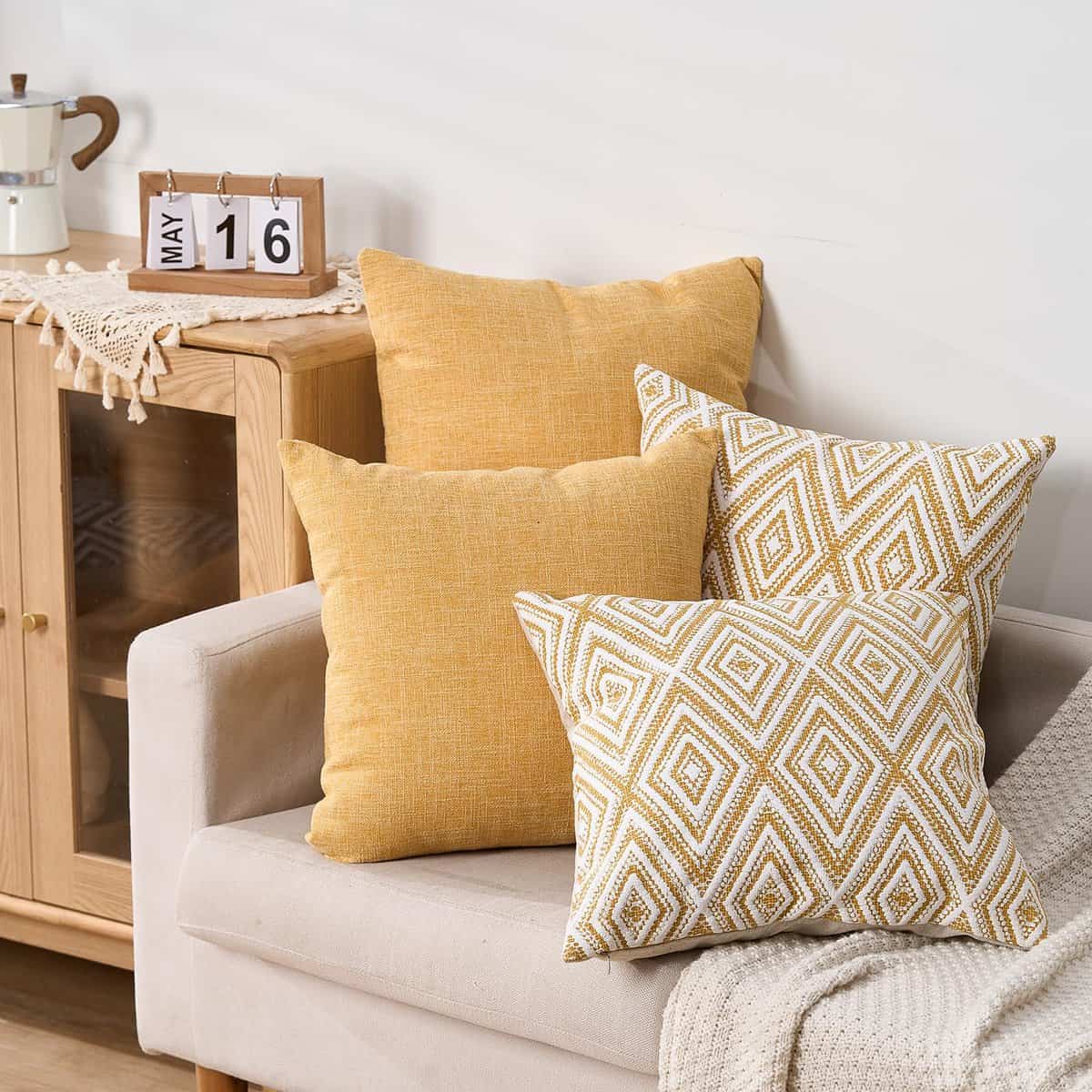 Juego de 4 Fundas de Cojín Decorativas con Diseño - Imagen 6