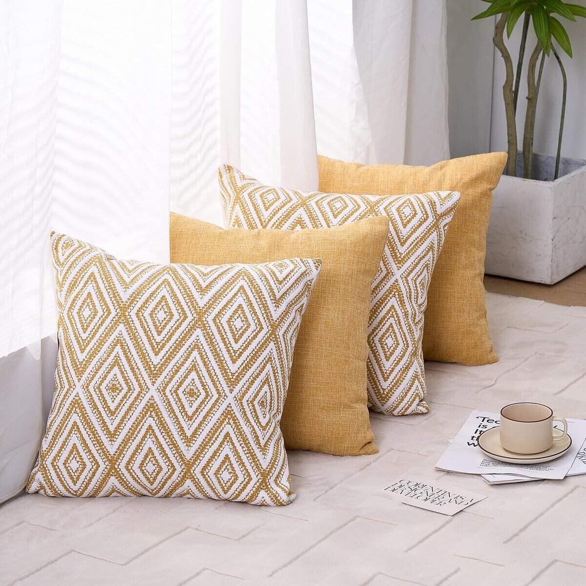 Juego de 4 Fundas de Cojín Decorativas con Diseño - Imagen 8