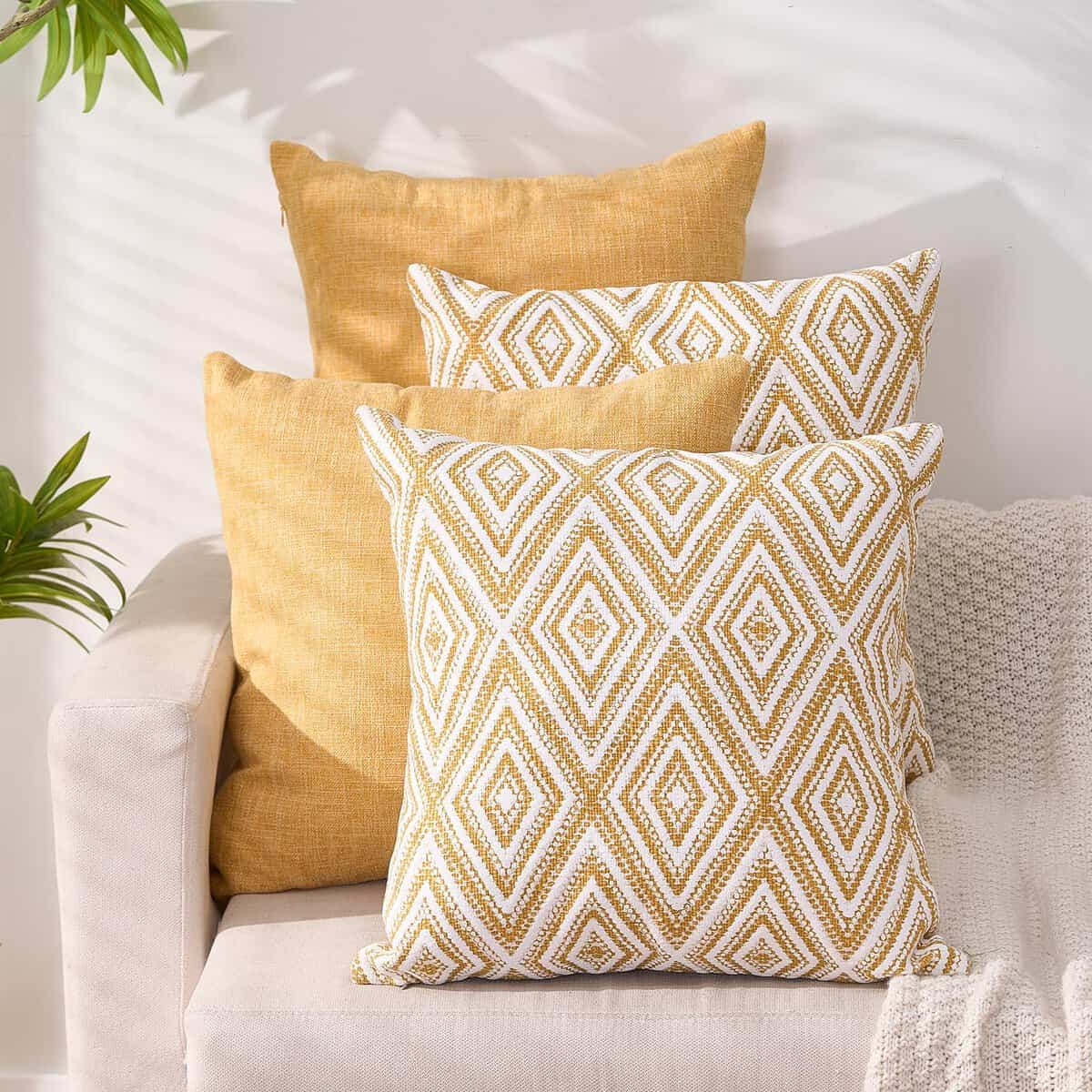 Juego de 4 Fundas de Cojín Decorativas con Diseño