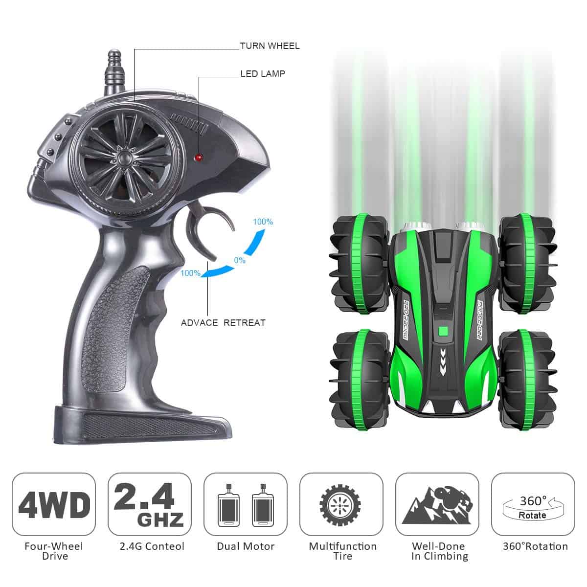 Coche Barco Anfibio de Control Remoto para Niños de 6-12 - Imagen 6