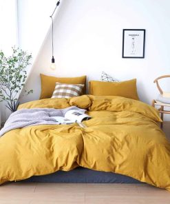 Juego de Funda nórdica DONEUS 100% algodón lavado con