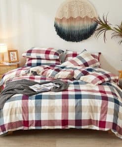 DONEUS 100% Funda de Edredón de Algodón Lavado King - Juego