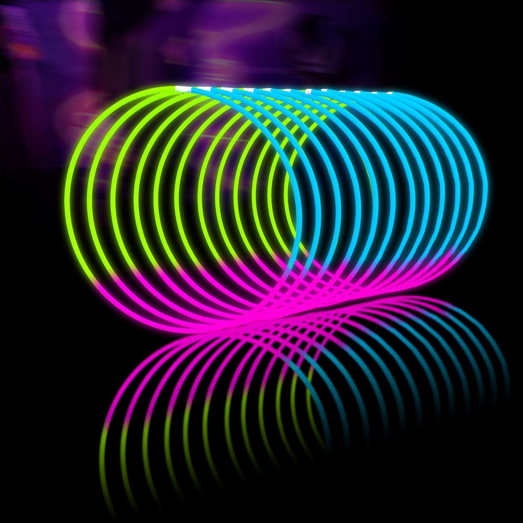 Paquete de 100 collares de luz Glow Fever Glow Sticks 22''