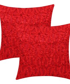 Funda de cojín europeo roja de Navidad (Trabajo de cinta,